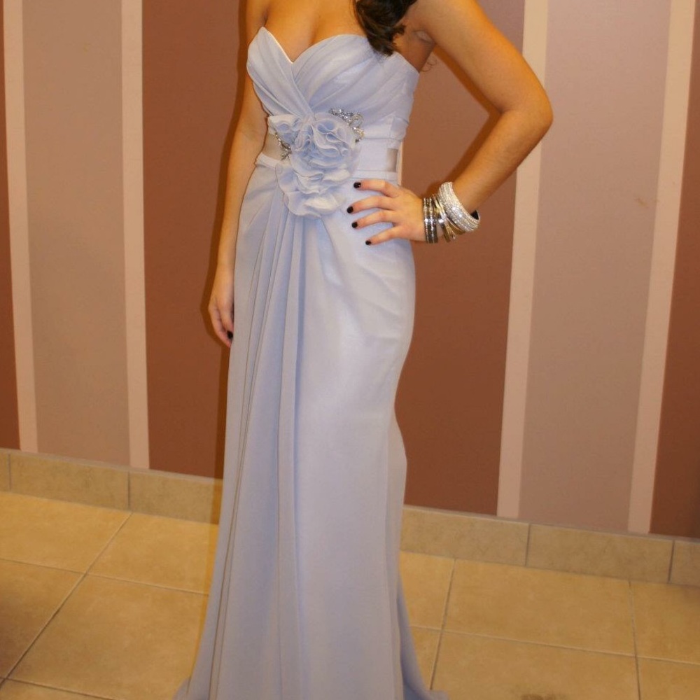 “Love” light grey bridesmaid dress